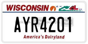 AYR4201  license plate in WI