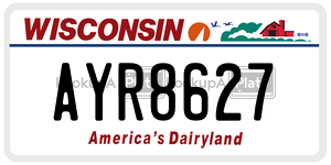 AYR8627  license plate in WI
