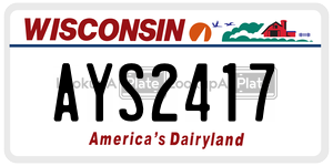 AYS2417  license plate in WI