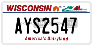 AYS2547  license plate in WI