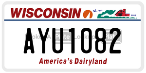 AYU1082  license plate in WI
