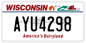 AYU4298  license plate in WI