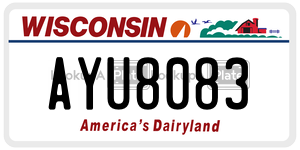 AYU8083  license plate in WI