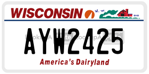AYW2425 license plate in Wisconsin