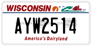 AYW2514  license plate in WI