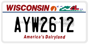 AYW2612  license plate in WI