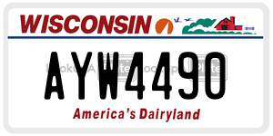 AYW4490  license plate in WI