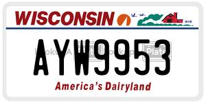 AYW9953  license plate in WI