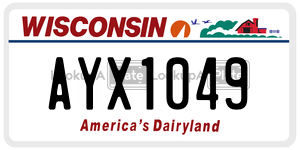 AYX1049  license plate in WI