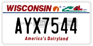 AYX7544  license plate in WI