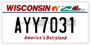 AYY7031  license plate in WI