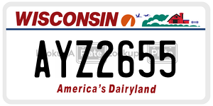 AYZ2655  license plate in WI