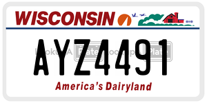 AYZ4491 license plate in Wisconsin