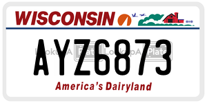 AYZ6873  license plate in WI