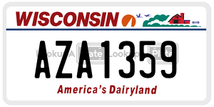 AZA1359  license plate in WI