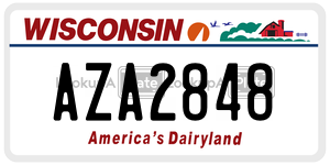 AZA2848  license plate in WI
