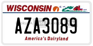 AZA3089  license plate in WI