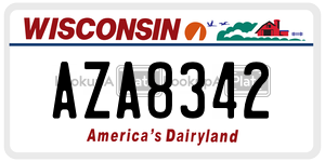 AZA8342  license plate in WI