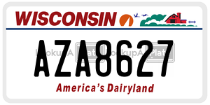 AZA8627  license plate in WI