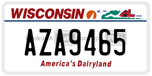 AZA9465  license plate in WI