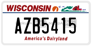 AZB5415  license plate in WI