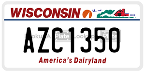 AZC1350  license plate in WI