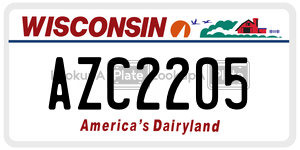AZC2205  license plate in WI