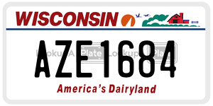 AZE1684  license plate in WI