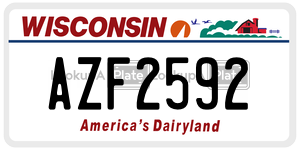 AZF2592  license plate in WI
