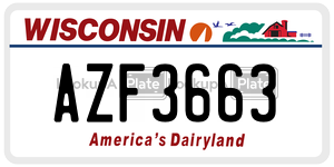 AZF3663 license plate in Wisconsin