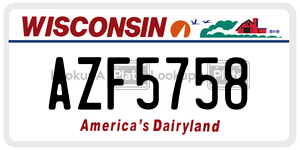 AZF5758  license plate in WI