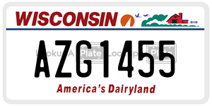 AZG1455  license plate in WI