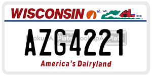 AZG4221 license plate in Wisconsin