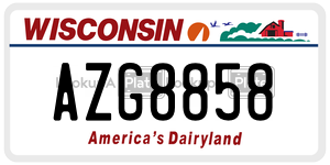 AZG8858  license plate in WI