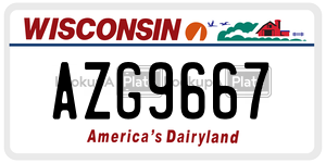 AZG9667  license plate in WI