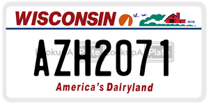 AZH2071  license plate in WI