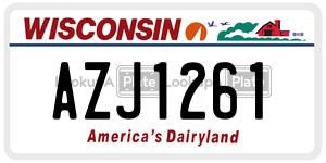 AZJ1261  license plate in WI