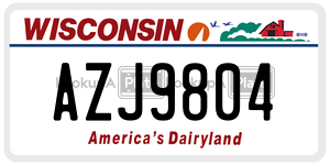AZJ9804  license plate in WI