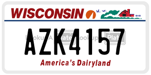 AZK4157 license plate in Wisconsin