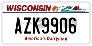 AZK9906  license plate in WI