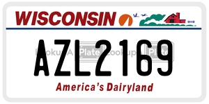 AZL2169  license plate in WI