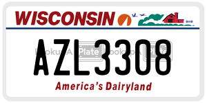 AZL3308  license plate in WI