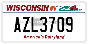 AZL3709  license plate in WI