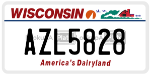 AZL5828  license plate in WI