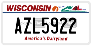 AZL5922 license plate in Wisconsin