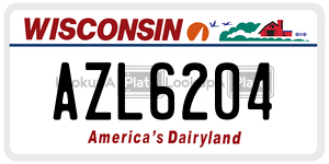 AZL6204  license plate in WI