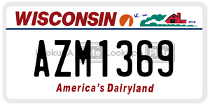 AZM1369  license plate in WI