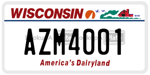 AZM4001  license plate in WI