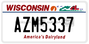 AZM5337  license plate in WI