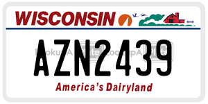 AZN2439  license plate in WI